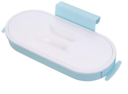 Draagbare Pp Plastic Vuilnis Opknoping Tas Keuken Prullenbak Opslag Rack Tas Haak Schuursponsje Droge Plank Houder Keuken Organzier lucht blauw