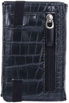 Draagbare Pu Lederen Card Bag Anti-Diefstal Portemonnee Portemonnee Voor Rfid Blocking Crocodilian Patroon Zwarte Kleur Verpakking Kaart Tas