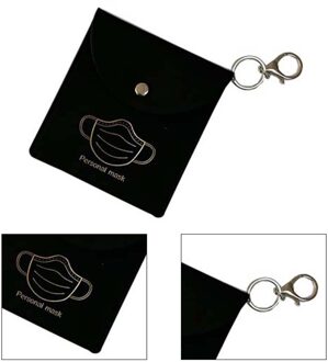 Draagbare Pu Lederen Masker Storage Case Ecyclable Masker Case Houder Wegwerp Gezicht Cover Organisator Storage Case Bag zwart