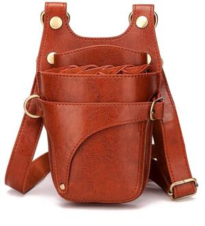Draagbare Pu Lederen Schaar Tas Met Riem Haar Stylist Pocket Kappers Tool Pouch Voor Kappers BN