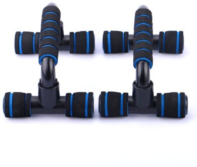 Draagbare Push Up Beugel Met Antislip Foam Handvatten Ondersteuning Bar Sport I Type Hand Handvat Fitness Apparatuur Stands blauw