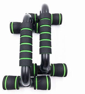 Draagbare Push Up Beugel Met Antislip Foam Handvatten Ondersteuning Bar Sport I Type Hand Handvat Fitness Apparatuur Stands groen
