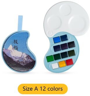 Draagbare Reizen Effen Aquarel Verf Set Parel Pigment Voor Tekening Art Supplies Size A 12 kleuren