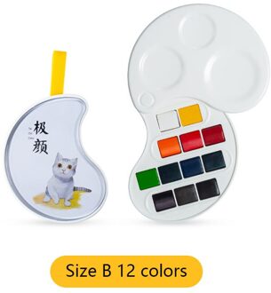 Draagbare Reizen Effen Aquarel Verf Set Parel Pigment Voor Tekening Art Supplies Size B 12 kleuren