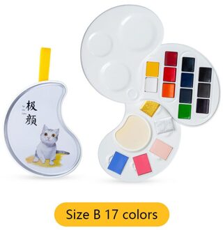 Draagbare Reizen Effen Aquarel Verf Set Parel Pigment Voor Tekening Art Supplies Size B 17 kleuren