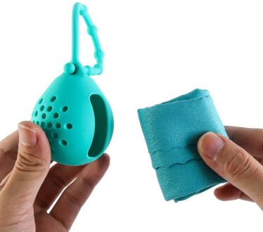 Draagbare Reizen Handdoek Snel Droog Outdoor Siliconen Case Opvouwbare Mini Compressie Handdoek Running Yoga Sport Gevoel Koel Ijs Handdoek groen / 30x70cm