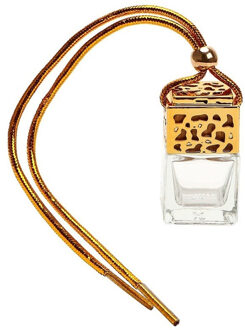 Draagbare Reizen Mini Container Hervulbare Auto Parfum Opslag Flessen Hanger Glazen Fles Auto Opknoping Decoratie Ornament gouden
