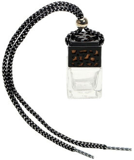 Draagbare Reizen Mini Container Hervulbare Auto Parfum Opslag Flessen Hanger Glazen Fles Auto Opknoping Decoratie Ornament zwart