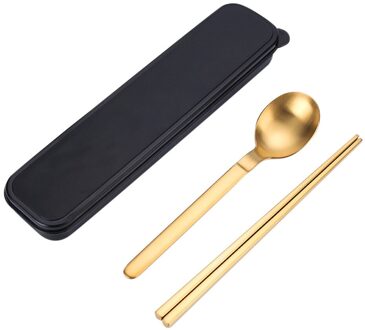 Draagbare Reizen Servies Rvs Servies Met Doos Keuken Vork Lepel Diner Set Voor Kid School Bestek Gebruiksvoorwerpen GD