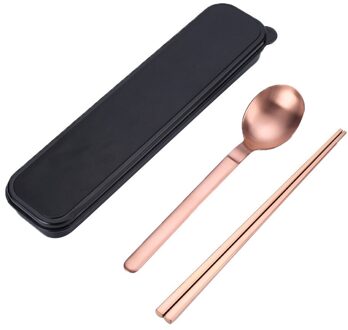 Draagbare Reizen Servies Rvs Servies Met Doos Keuken Vork Lepel Diner Set Voor Kid School Bestek Gebruiksvoorwerpen RG