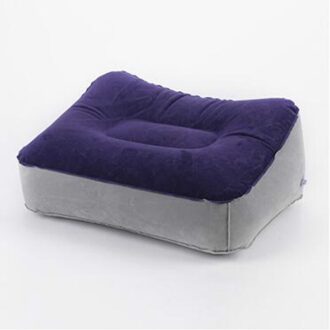 Draagbare Reizen Voet Pad Opgeblazen Kussen Vliegtuig Auto Voetsteun Kruk Hoogte Verstelbare Vlucht Slapen Rust Kussen Voet Pad 1grijs en blauw