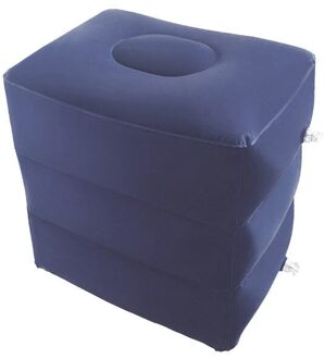 Draagbare Reizen Voet Pad Opgeblazen Kussen Vliegtuig Auto Voetsteun Kruk Hoogte Verstelbare Vlucht Slapen Rust Kussen Voet Pad 3blauw