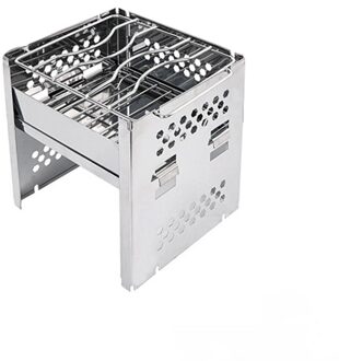 Draagbare Roestvrij Staal Bbq Grill Non-stick Oppervlak Vouwen Barbecue Grill Outdoor Camping Picknick Tool