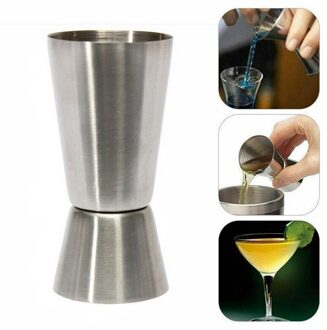 Draagbare Roestvrij Staal Cocktail Schaal Cup Keuken Dubbele Kop Maatbeker Bartending Maatbeker Bar Accessoires