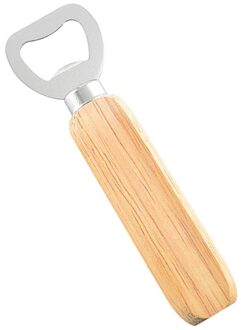 Draagbare Roestvrij Staal Flesopener Houten Handvat Drink Cap Deksel Bier Flesopener Te Dragen Launcher Keuken Gadget Gereedschap
