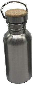 Draagbare Roestvrij Staal Water Fles Met Handvat 1000Ml/500Ml/350Ml Sport Kolven Reizen Fietsen Wandelen camping Fles Bpa Gratis 1000ml / bamboo lid bottle