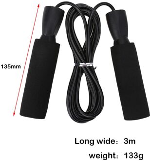Draagbare Rope Skipping Fitness Springtouwen Verstelbare Touw Fitness Kogellager Springen Touw Sprong Overslaan Home Fitness Gym Fitness zwart