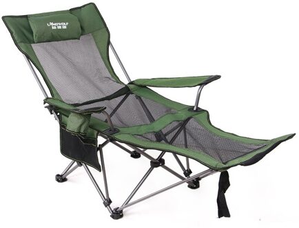 Draagbare Rugleuning Outdoor Vouwen Fauteuil Draagbare Back Vissen Dek Stoel Camping Leisure Kruk Lunchpauze Strand Kan Liggen groen mesh back