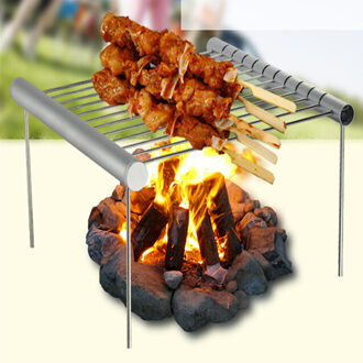 Draagbare Rvs BBQ Grill Vouwen BBQ Grill Mini Pocket BBQ Grill Barbecue Accessoires Voor Thuis Park Gebruik EJ892982