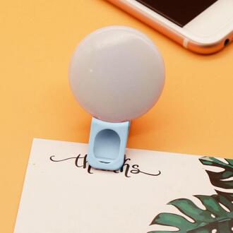 Draagbare Selfie Flash Led Clip-On Mobiele Telefoon Selfie Licht Voor Night Make-Up Enhancing Vullen Licht Zelfontspanner lamp Blauw