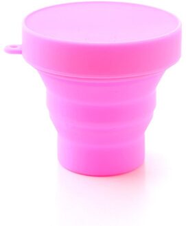 Draagbare Siliconen Intrekbare Vouwen Water Cup Telescopische Inklapbare Travel Gorgelen Cup Gezondheid Milieuvriendelijke Drinkware Gereedschap 04 roze
