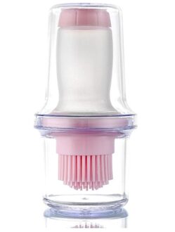 Draagbare Siliconen Olie Borstel Fles Barbecue Borstel Met Beschermhoes Hittebestendige Bakken Tools Gebak Bbq Outdoor Grill Gad Roze