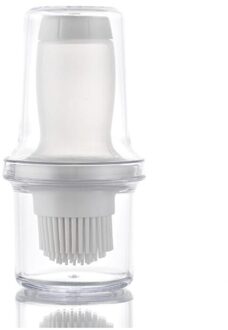 Draagbare Siliconen Olie Borstel Fles Barbecue Borstel Met Beschermhoes Hittebestendige Bakken Tools Gebak Bbq Outdoor wit