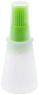 Draagbare Siliconen Olie Fles Met Borstel Grill Olie Borstels Met Cover Vloeibare Olie Gebak Bakken Brood Picknick Bbq Borstel Keuken gereedschap groen