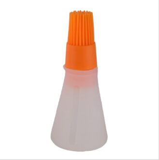 Draagbare Siliconen Olie Fles Met Borstel Grill Olie Borstels Vloeibare Olie Gebak Keuken Bakken Bbq Gereedschap Keuken Gereedschap Voor Bbq 1 Pcs oranje