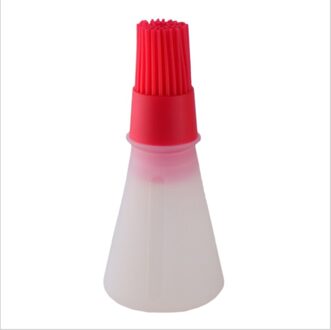 Draagbare Siliconen Olie Fles Met Borstel Grill Olie Borstels Vloeibare Olie Gebak Keuken Bakken Bbq Gereedschap Keuken Gereedschap Voor Bbq 1 Pcs rood