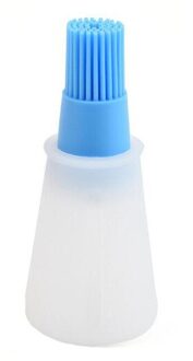 Draagbare Siliconen Olie Fles Met Borstel Grill Olie Borstels Vloeibare Olie Gebak Keuken Bakken Bbq Gereedschap Keuken Gereedschap Voor Bbq blauw
