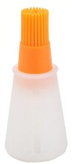 Draagbare Siliconen Olie Fles Met Borstel Grill Olie Borstels Vloeibare Olie Gebak Keuken Bakken Bbq Gereedschap Keuken Gereedschap Voor Bbq oranje
