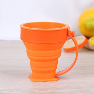 Draagbare Siliconen Opvouwbare Beker Inklapbare Opvouwbare Outdoor Telescopische Drink Ware Reizen Intrekbare Camping Water Cup Oranje