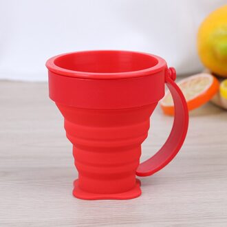 Draagbare Siliconen Opvouwbare Beker Inklapbare Opvouwbare Outdoor Telescopische Drink Ware Reizen Intrekbare Camping Water Cup Rood