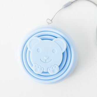 Draagbare Siliconen Telescopische Inklapbare Vouwen Cup Stofdicht Cover Koffie Cup Kinderen Drinken Water Copa Toeristische Vouwen Mup blauw panda