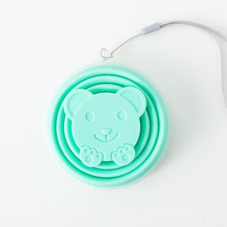 Draagbare Siliconen Telescopische Inklapbare Vouwen Cup Stofdicht Cover Koffie Cup Kinderen Drinken Water Copa Toeristische Vouwen Mup groen panda