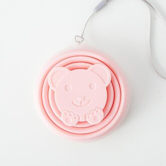 Draagbare Siliconen Telescopische Inklapbare Vouwen Cup Stofdicht Cover Koffie Cup Kinderen Drinken Water Copa Toeristische Vouwen Mup roze panda