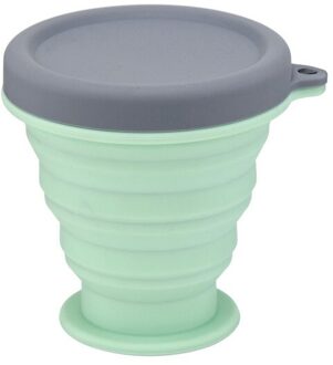 Draagbare Siliconen Vouw Water Thee Cup Mokken Koffie Reizen Opvouwbare Cups Cover Outdoor Camping Keuken Drinkwaren 200 ML Groen