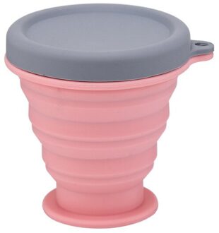 Draagbare Siliconen Vouw Water Thee Cup Mokken Koffie Reizen Opvouwbare Cups Cover Outdoor Camping Keuken Drinkwaren 200 ML Rood