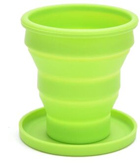 Draagbare Siliconen Vouwen Cup Telescopische Drinken Inklapbare Travel Camping Cup groen