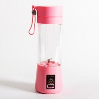 Draagbare Size Usb Elektrische Fruit Juicer Handheld Smoothie Maker Blender Roeren Oplaadbare Mini Draagbare Sap Cup Water roze