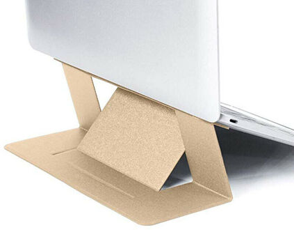 Draagbare Slanke Laptop Standhouder Opvouwbare Notebook Onzichtbare Beugel Voor MacBook Pro Air Computer Ondersteuning Verstelbare Beugel Goud