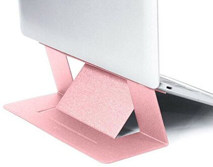 Draagbare Slanke Laptop Standhouder Opvouwbare Notebook Onzichtbare Beugel Voor MacBook Pro Air Computer Ondersteuning Verstelbare Beugel Roze
