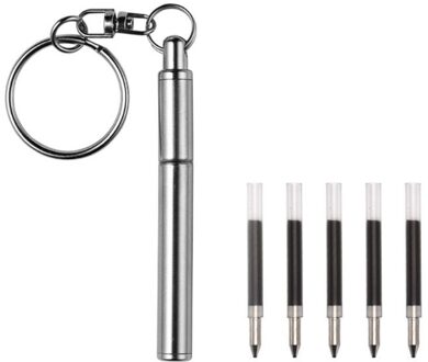 Draagbare Sleutelhanger Rvs Telescopische Pen Telescopische Balpennen Sleutelhanger Tool