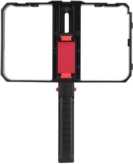 Draagbare Smartphone Video Rig Handheld Telefoon Stabilizer Grip Kooi met Telefoon Houder 3 Koude Schoen Mounts Handvat voor iPhone Samsung met handvat