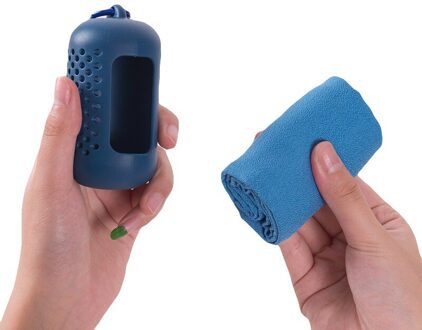 Draagbare Sneldrogende Handdoek Yoga Gym Camping Picknick Running Travel Cooling Microfiber Koeling Reliëf Handdoek donker blauw