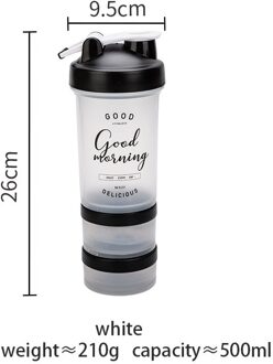 Draagbare Sport Gym Water Fles Outdoor Travel Carrying 3 Lagen Eiwit Shaker Roeren Cups Met Schaal Opbergdoos