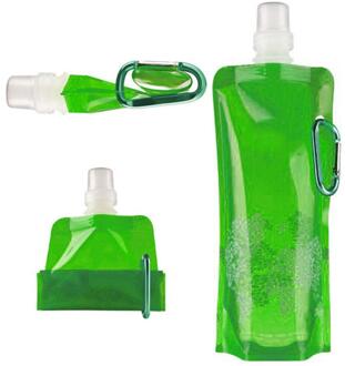Draagbare Sport Water Bag Opvouwbare Clear Kleur Water Fles Outdoor Sport Benodigdheden Camping Wandelen Water Opbergtas Vouwen groen