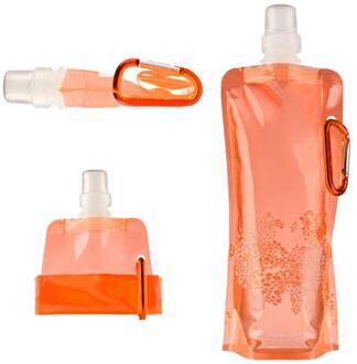 Draagbare Sport Water Bag Opvouwbare Clear Kleur Water Fles Outdoor Sport Benodigdheden Camping Wandelen Water Opbergtas Vouwen oranje