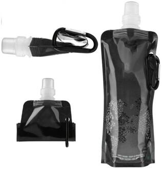 Draagbare Sport Water Bag Opvouwbare Clear Kleur Water Fles Outdoor Sport Benodigdheden Camping Wandelen Water Opbergtas Vouwen zwart